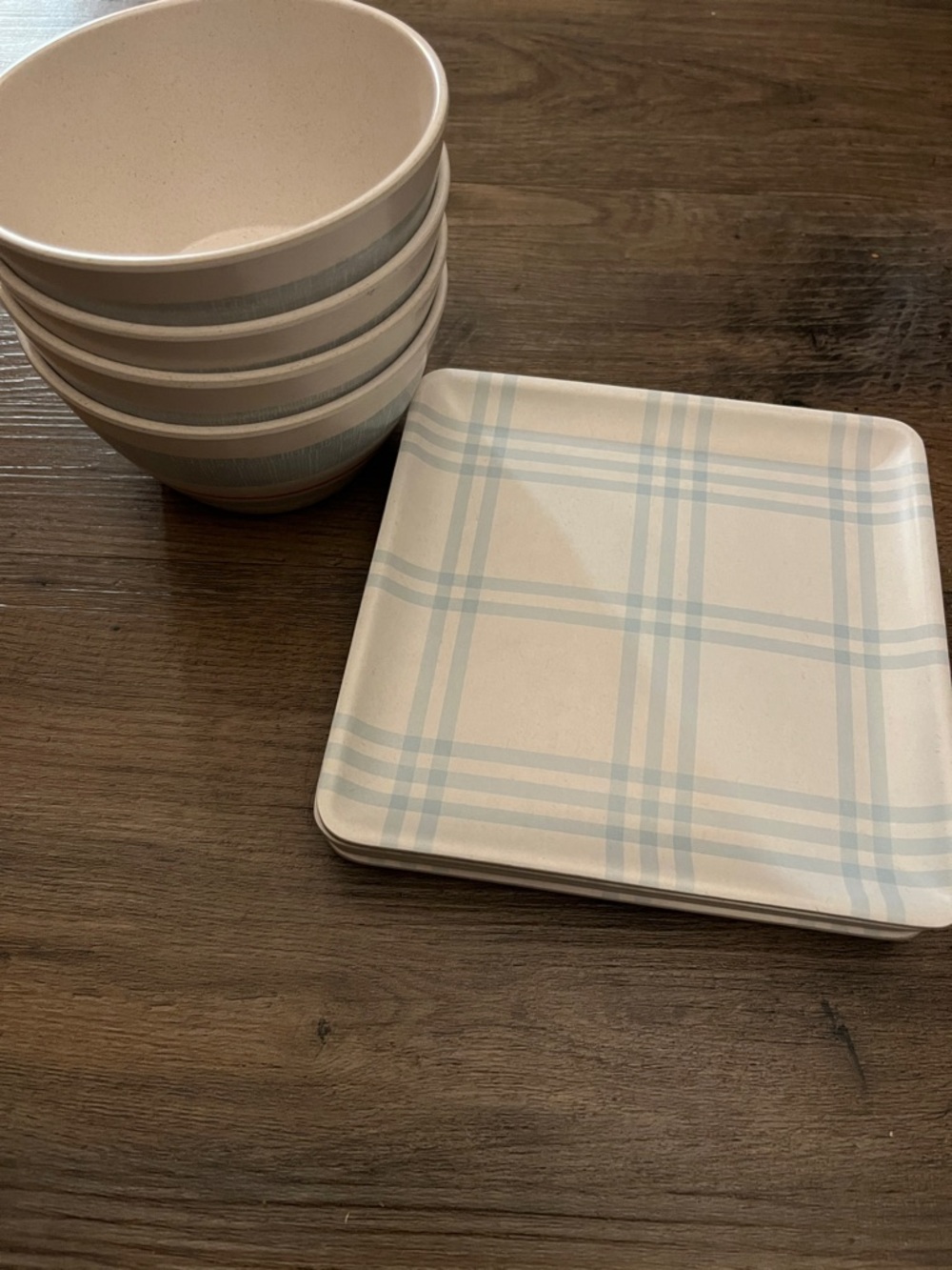 Hearth & Hand White and Light Blue Plaid Set